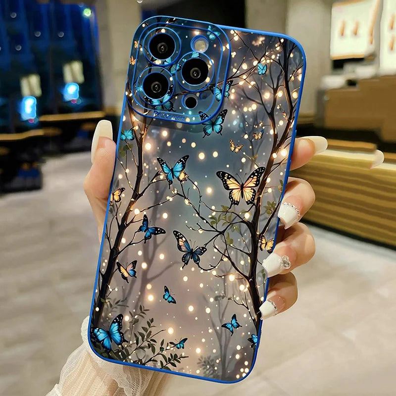 Glow In The Dark Butterfly Phone Case For Samsung Galaxy A06 A16 A55 A54 5G A53 A14 A34 A15 A35 S21 FE S25 S22 S23 S24 S26 Ultra