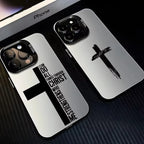 Fashion Black Cross Phone Case for IPhone 16e 16 15 14 13 12 11 Mini Pro Max X XR XSMAX 8 7 Plus Anti Fall Matte Back Cover