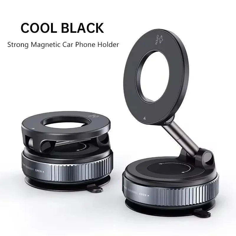 Vacuum Magnet Phone Bracket 360° Multi-angles Adjustment Strong Magnetic Suck Design Foldable Car Holder For Bath Car New