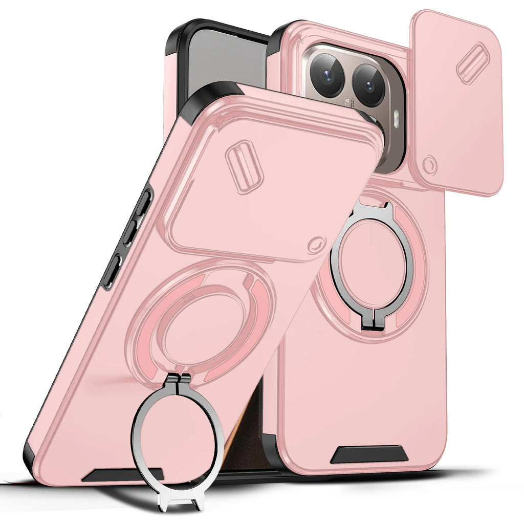 Magnetic Ring Stand Phone Case for Xiaomi 17 Pro Max 15T Pro Poco F8 Ultra Slide Camera Lens Protection Hard Plastic Back Cover