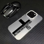 Fashion Black Cross Phone Case for IPhone 16e 16 15 14 13 12 11 Mini Pro Max X XR XSMAX 8 7 Plus Anti Fall Matte Back Cover