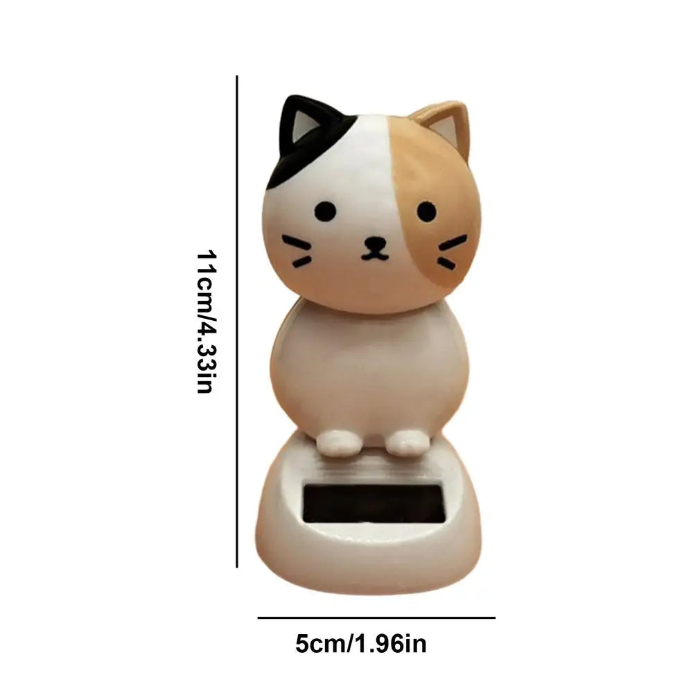 Car Decoration Solar Cartoon Cat Toy Dashboard Decorations Shaking Cat Car Ornaments Small Gadget Decor Car Interior Accessories