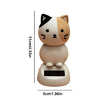 Car Decoration Solar Cartoon Cat Toy Dashboard Decorations Shaking Cat Car Ornaments Small Gadget Decor Car Interior Accessories