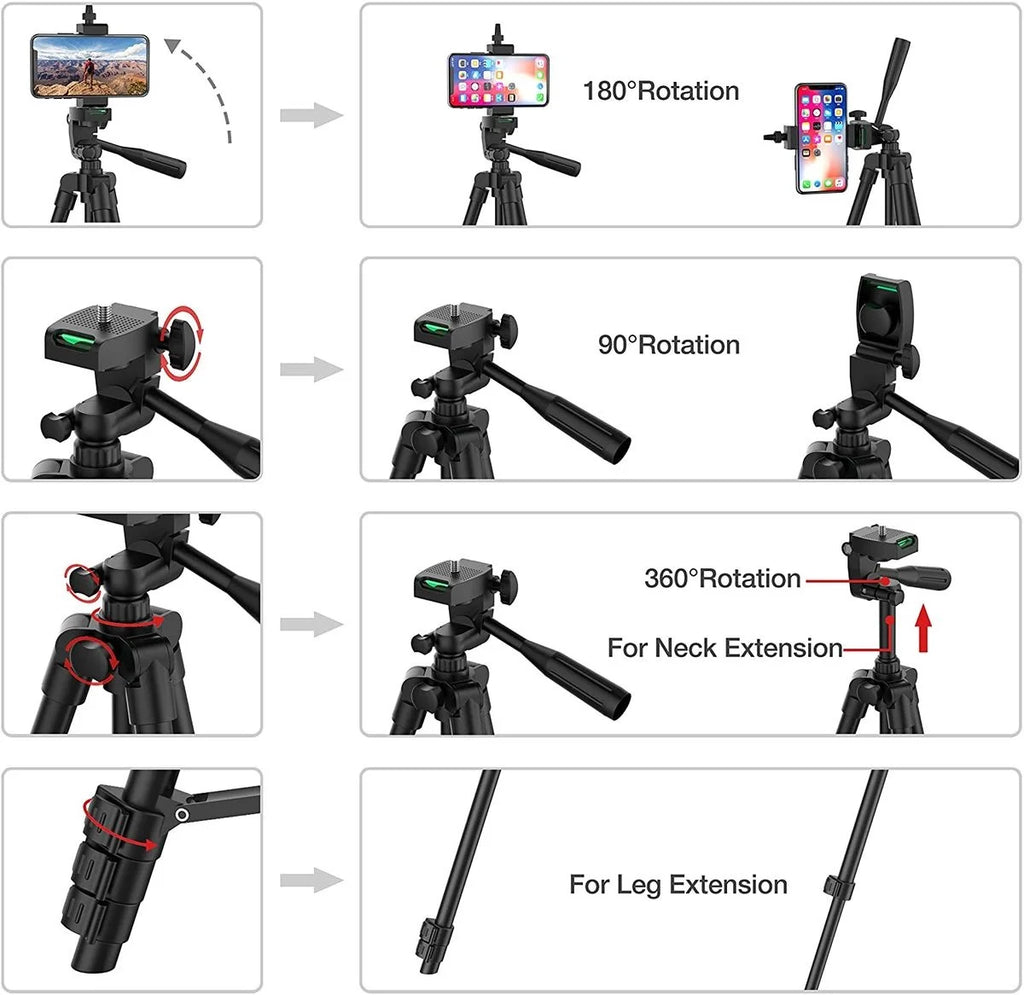 Lightweight Phone Tripod with Bluetooth Remote