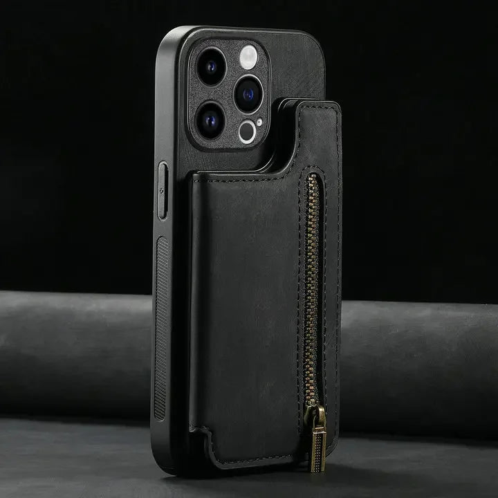 For Oneplus13 One Plus 15 12 13R Zipper Leather Case Magnet Wallet Card Back Etui Oneplus 15 Case Phone 1+ 13 One Plus 15R Funda