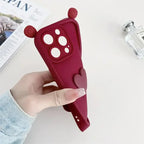 3D Love Heart Ear Case For Xiaomi 14T Pro 14 13T 12 13 11 Lite 5G NE 12T POCO X7 X6 Pro X5 M7 M6 F5 F7 Mi 15 Ultra Silicon Cover