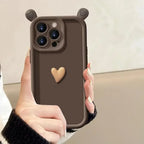 3D Love Heart Ear Case For Xiaomi 14T Pro 14 13T 12 13 11 Lite 5G NE 12T POCO X7 X6 Pro X5 M7 M6 F5 F7 Mi 15 Ultra Silicon Cover