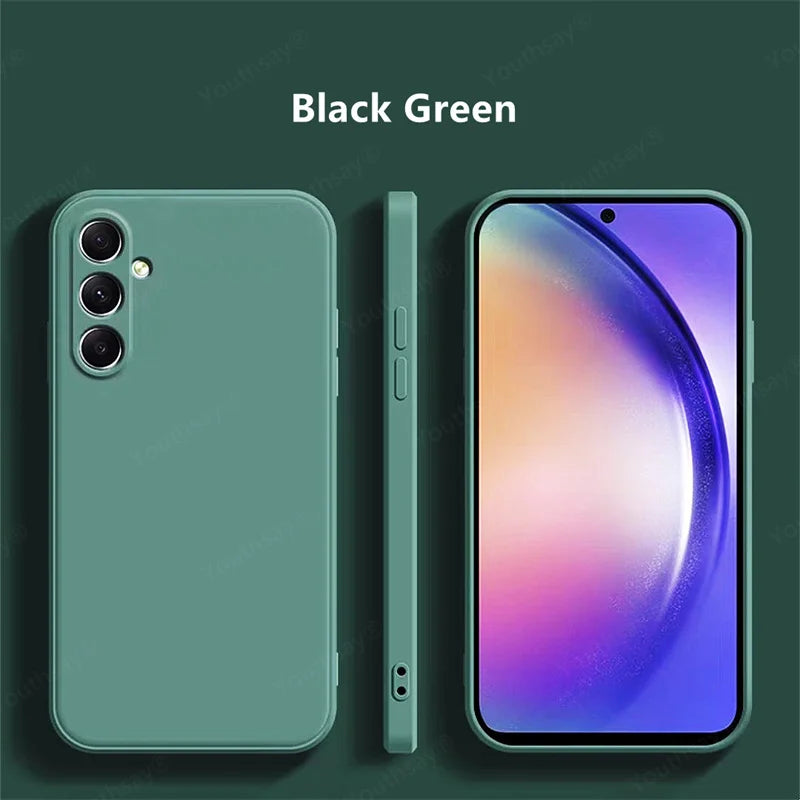 For Samsung Galaxy A35 5G Case Cover Samsung Galaxy A35 A25 A15 A55 Funda Coque Soft Original Liquid Silicone Case Samsung A35