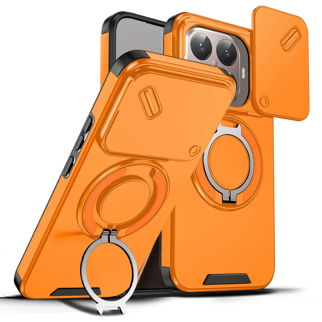 Magnetic Ring Stand Phone Case for Xiaomi 17 Pro Max 15T Pro Poco F8 Ultra Slide Camera Lens Protection Hard Plastic Back Cover