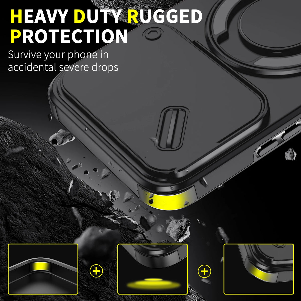 Magnetic Ring Stand Phone Case for Xiaomi 17 Pro Max 15T Pro Poco F8 Ultra Slide Camera Lens Protection Hard Plastic Back Cover