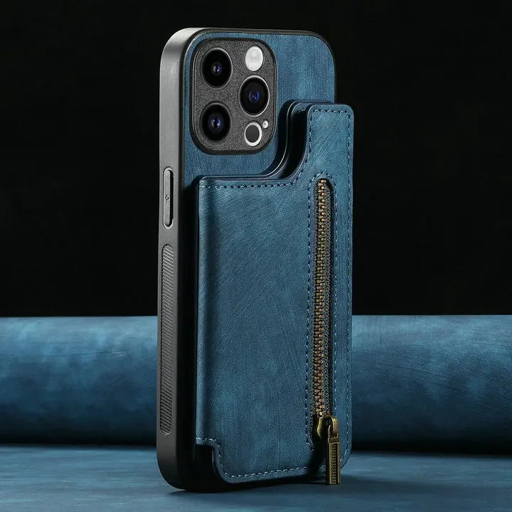For Oneplus13 One Plus 15 12 13R Zipper Leather Case Magnet Wallet Card Back Etui Oneplus 15 Case Phone 1+ 13 One Plus 15R Funda