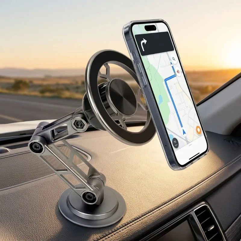Car Mechanical Arm Phone Holder Universal Auto Interior Accessory Easy Install Safe Driving Gadget 360° Rotatable Magnetic Mount
