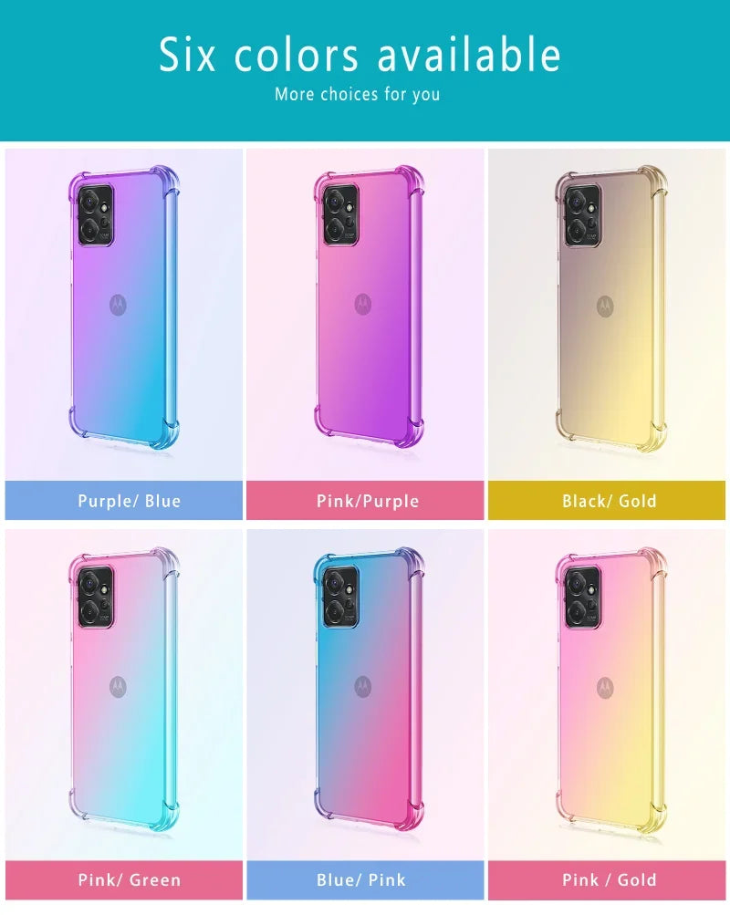 Shockproof Gradient Airbag TPU Case for Moto Moto Edge 50 Pro 40 Neo 30 Ultra Fusion Protective Cover Funda Coque