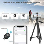 Lightweight Phone Tripod with Bluetooth Remote