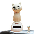 Car Decoration Solar Cartoon Cat Toy Dashboard Decorations Shaking Cat Car Ornaments Small Gadget Decor Car Interior Accessories