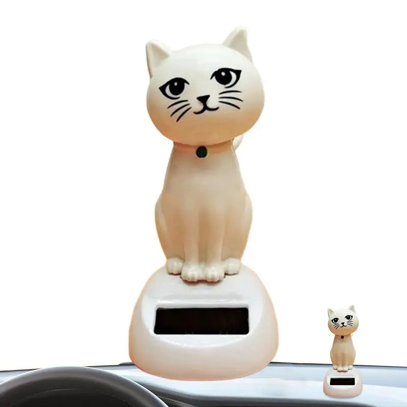 Car Decoration Solar Cartoon Cat Toy Dashboard Decorations Shaking Cat Car Ornaments Small Gadget Decor Car Interior Accessories