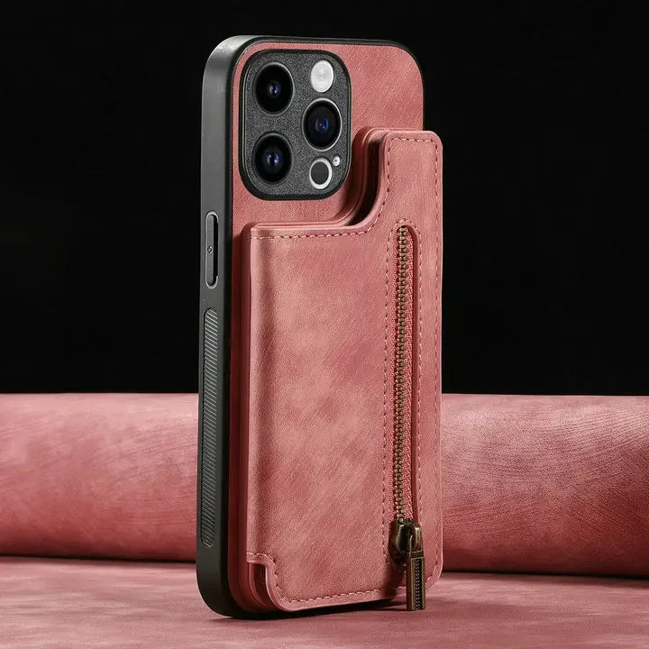 For Oneplus13 One Plus 15 12 13R Zipper Leather Case Magnet Wallet Card Back Etui Oneplus 15 Case Phone 1+ 13 One Plus 15R Funda