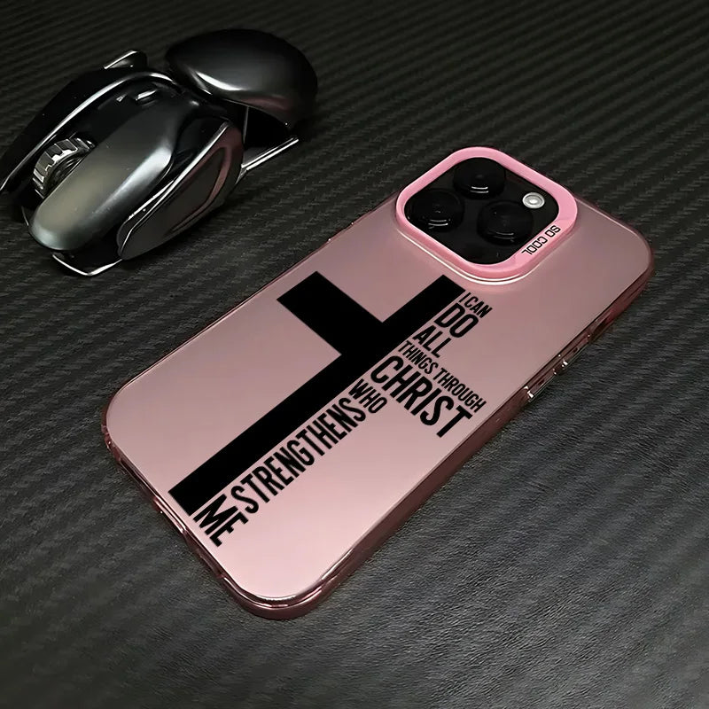 Fashion Black Cross Phone Case for IPhone 16e 16 15 14 13 12 11 Mini Pro Max X XR XSMAX 8 7 Plus Anti Fall Matte Back Cover