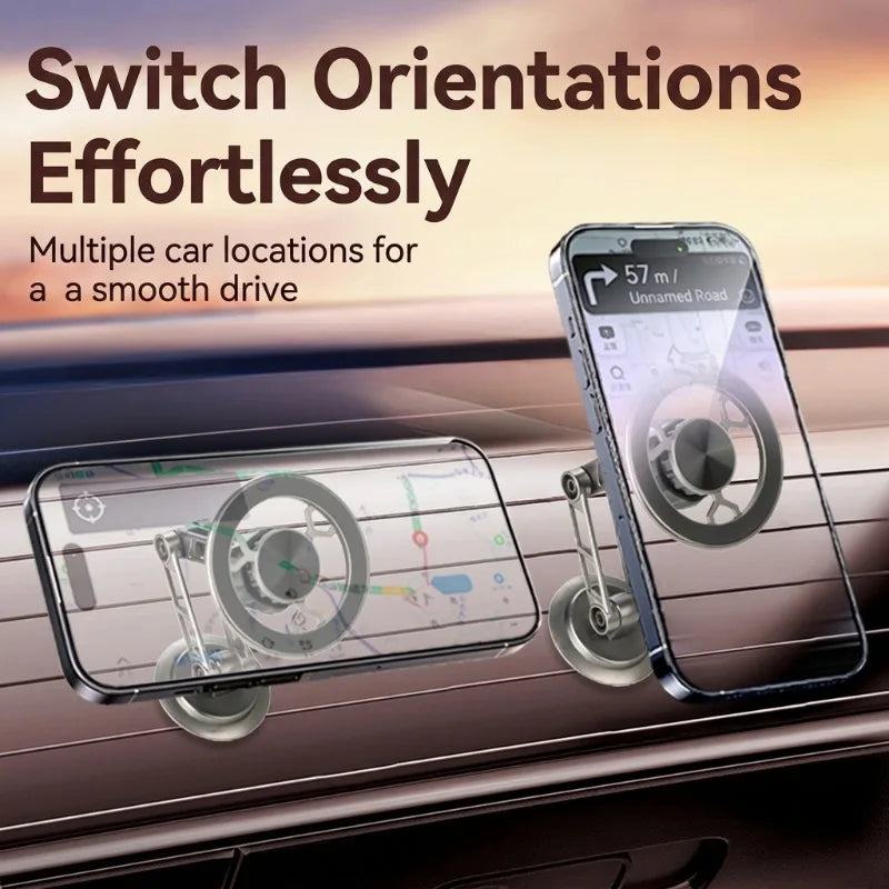Car Mechanical Arm Phone Holder Universal Auto Interior Accessory Easy Install Safe Driving Gadget 360° Rotatable Magnetic Mount