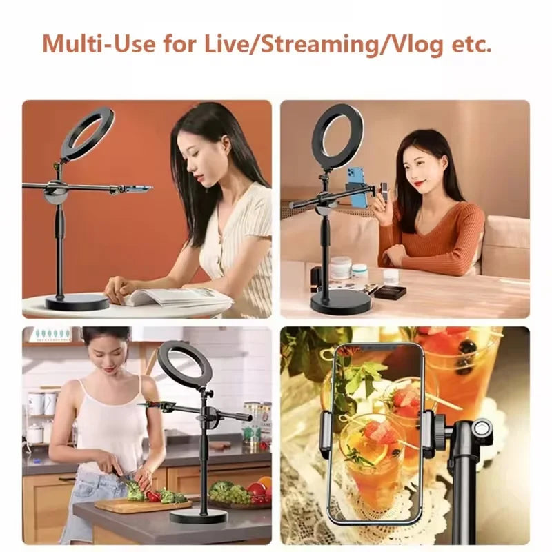 Overhead Tabletop Phone Stand with Boom Arm