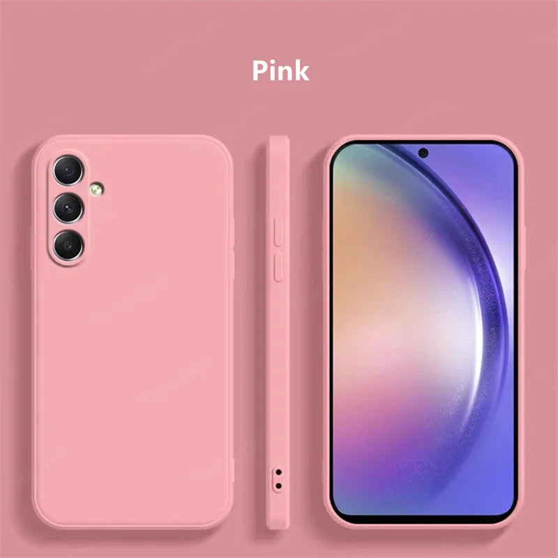 For Samsung Galaxy A35 5G Case Cover Samsung Galaxy A35 A25 A15 A55 Funda Coque Soft Original Liquid Silicone Case Samsung A35
