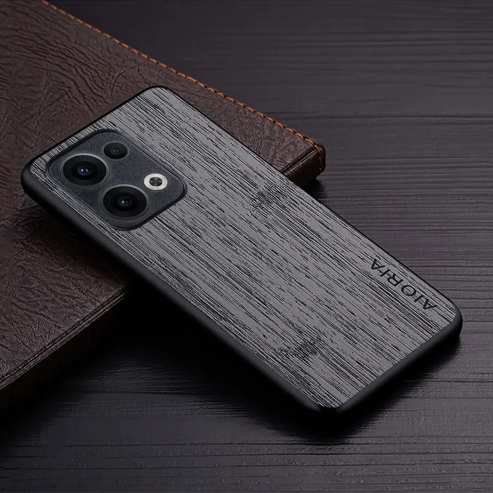 Case for Oppo Reno 13 12 11 Pro funda bamboo wood pattern Luxury Leather phone coque for OPPO Reno 13 12 11 F pro case capa