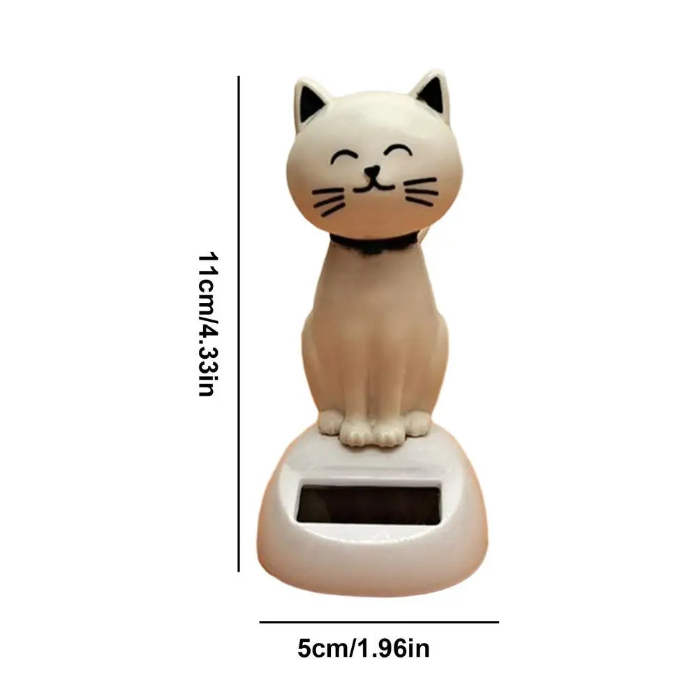 Car Decoration Solar Cartoon Cat Toy Dashboard Decorations Shaking Cat Car Ornaments Small Gadget Decor Car Interior Accessories