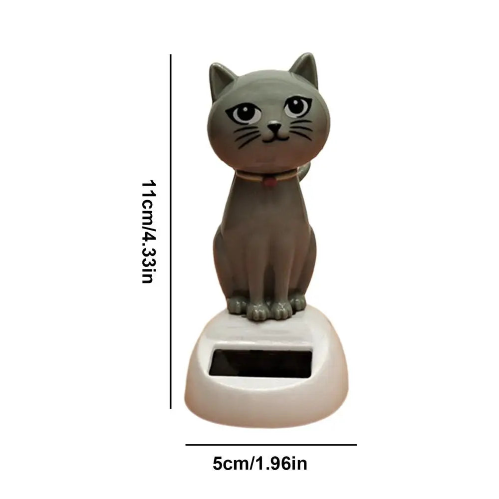 Car Decoration Solar Cartoon Cat Toy Dashboard Decorations Shaking Cat Car Ornaments Small Gadget Decor Car Interior Accessories