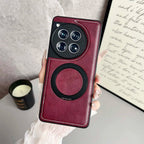 Retro Fold Ring Bracket Magnetic Leather case for Oneplus 15 13 13R 13T 12 12R 11 11R ACE 5 3 2 Pro Shockproof for Magsafe Cover