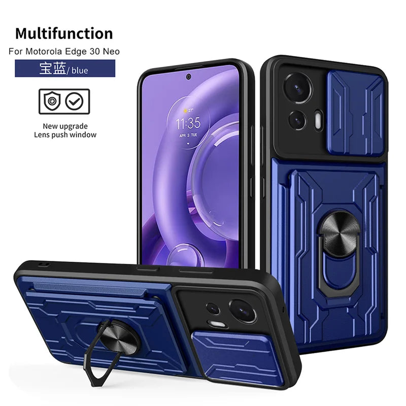For Motorola Edge 30 Neo Case Car Magnetic Holder Stand Armor Phone Cases For Moto Edge30 Lite Edge 30 Fusion Ultra X30 S30 Pro