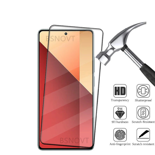 1/2/3/4PCS For Xiaomi Redmi Note 13 Pro Glass Redmi Note 13 Tempered Glass Full Cover Glue 9H Screen Protector Redmi Note 13 Pro